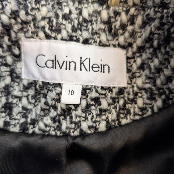 Calvin Klein Womens 10 Wool Blend Tweed Pea Coat Classic Contemporary Preppy - Picture 7 of 8